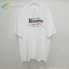 Классические футболки из плотной ткани HI-SPEED Черного, белого Цвета, Весна-лето, Vetements, мужские, Женские, 1: 1, Повседневные, Оверсайз, VTM, с коротким рукавом