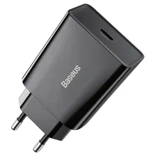 Сетевое зарядное устройство BASEUS Speed Mini 1xUSB-C, 3A, 20W, черный
